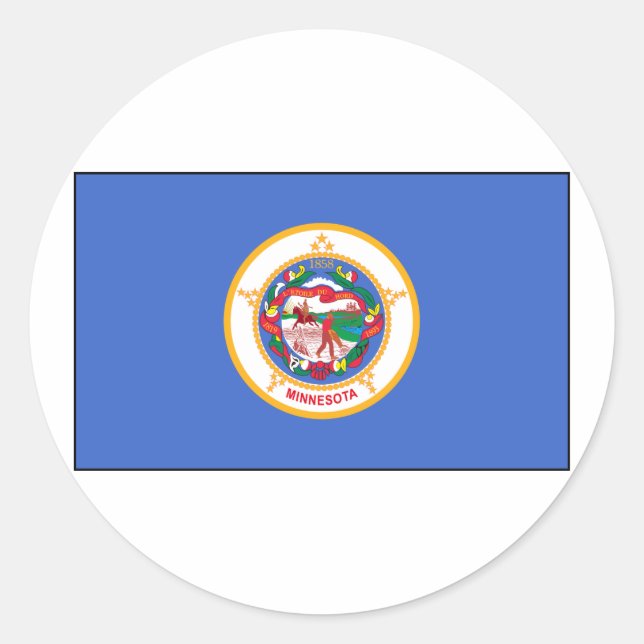 Sticker Rond Drapeau du Minnesota (Devant)
