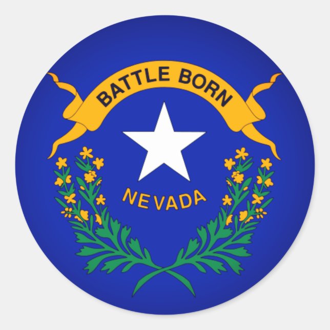 Sticker Rond Drapeau du Nevada (détail) (Devant)