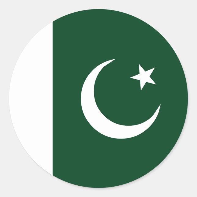 Sticker Rond Drapeau du Pakistan (Devant)