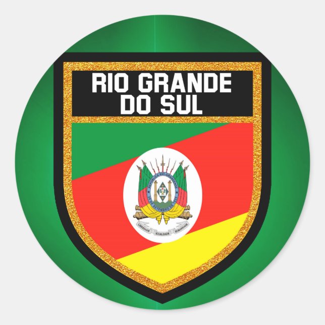 Sticker Rond Drapeau du Rio Grande do Sul (Devant)