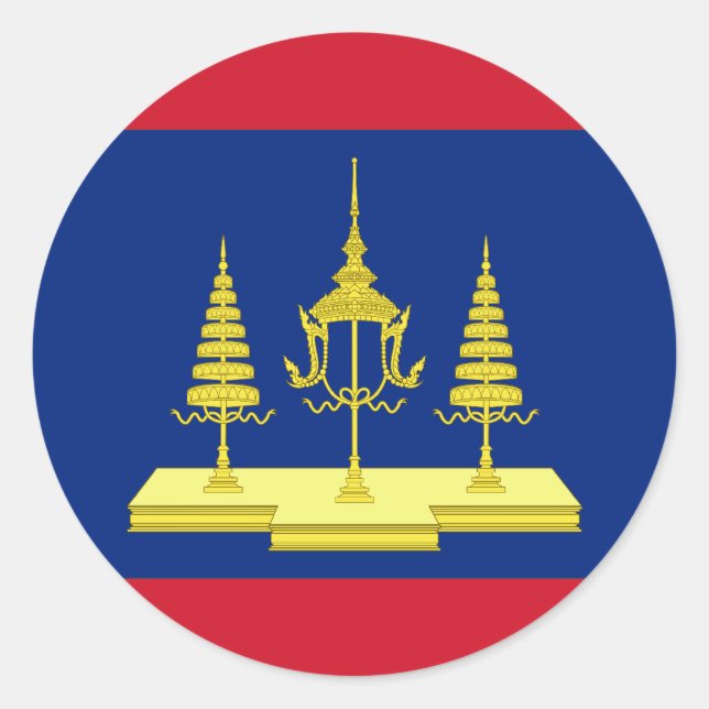Sticker Rond Drapeau du roi de Siam, Thaïlande (Devant)