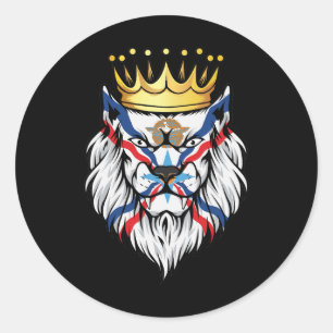 Sticker Rond Drapeau du roi Lion d'Assyrie