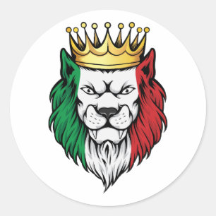 Sticker Rond Drapeau du roi Lion d'Italie
