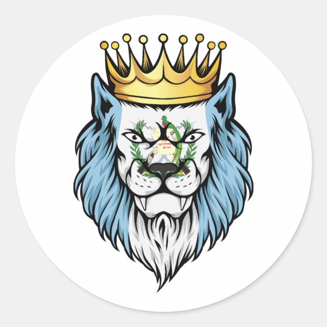Sticker Rond Drapeau du roi Lion du Guatemala (Devant)