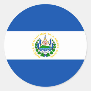 Sticker Rond Drapeau du Salvador