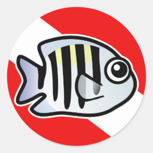 Sticker Rond Drapeau du sergent-major de plongée