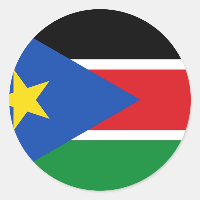 Sticker Rond Drapeau du Soudan du Sud (Devant)