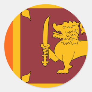 Sticker Rond Drapeau du Sri Lanka