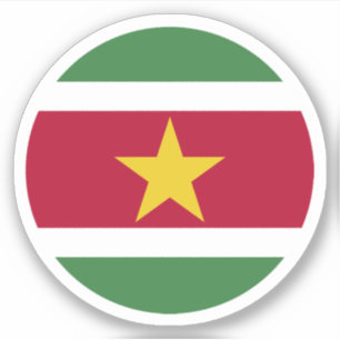 Sticker rond drapeau du Suriname