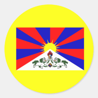 Sticker Rond Drapeau du Tibet