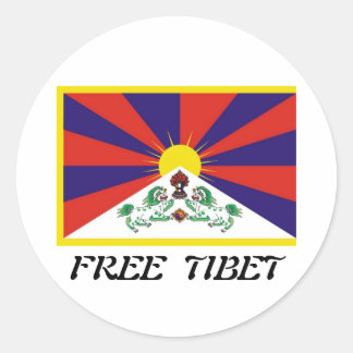 Sticker Rond Drapeau du Tibet