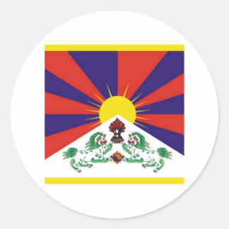 Sticker Rond Drapeau du Tibet