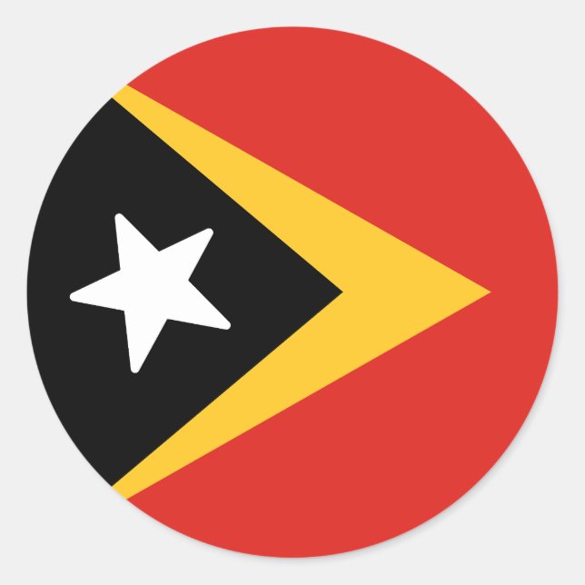 Sticker Rond Drapeau du Timor-Leste (Devant)