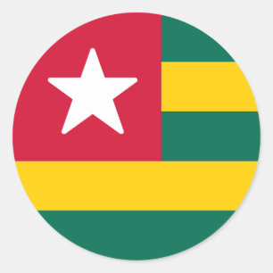 Sticker Rond Drapeau du Togo