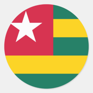 Sticker Rond Drapeau du Togo