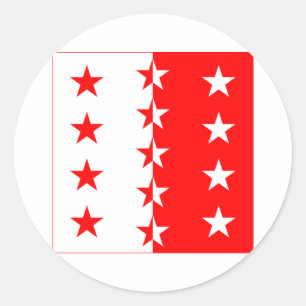 Sticker Rond Drapeau du Valais