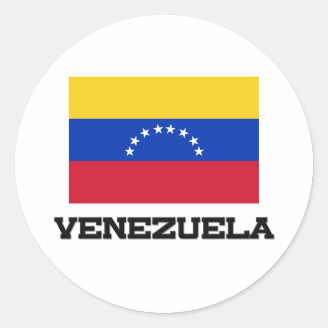 Sticker Rond Drapeau du Venezuela (Devant)