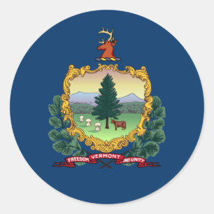 Sticker Rond Drapeau du Vermont