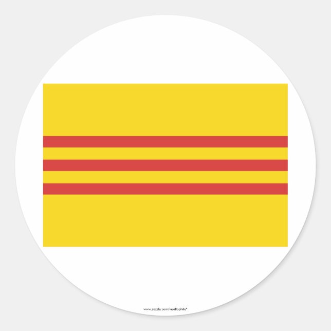 Sticker Rond Drapeau du Vietnam du Sud (Devant)
