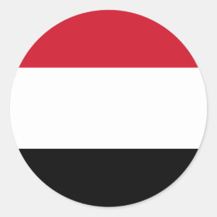 Sticker Rond Drapeau du Yémen