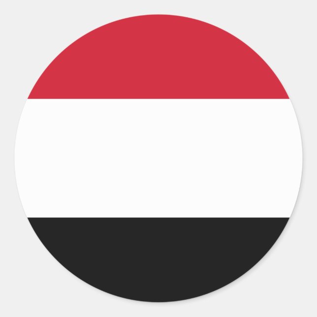 Sticker Rond Drapeau du Yémen (Devant)