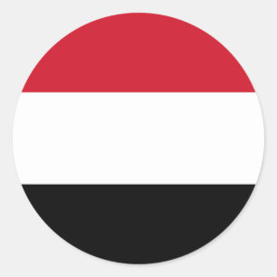 Sticker Rond Drapeau du Yémen, Drapeau du Yémen