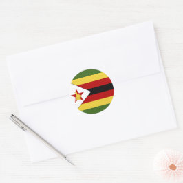 Sticker Rond drapeau du Zimbabwe