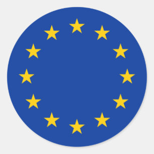 Sticker Rond Drapeau d'Union européenne