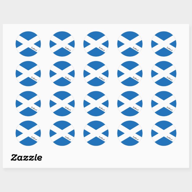 Sticker Rond Drapeau écossais et patriotes écossais, vacances/s (Feuille)
