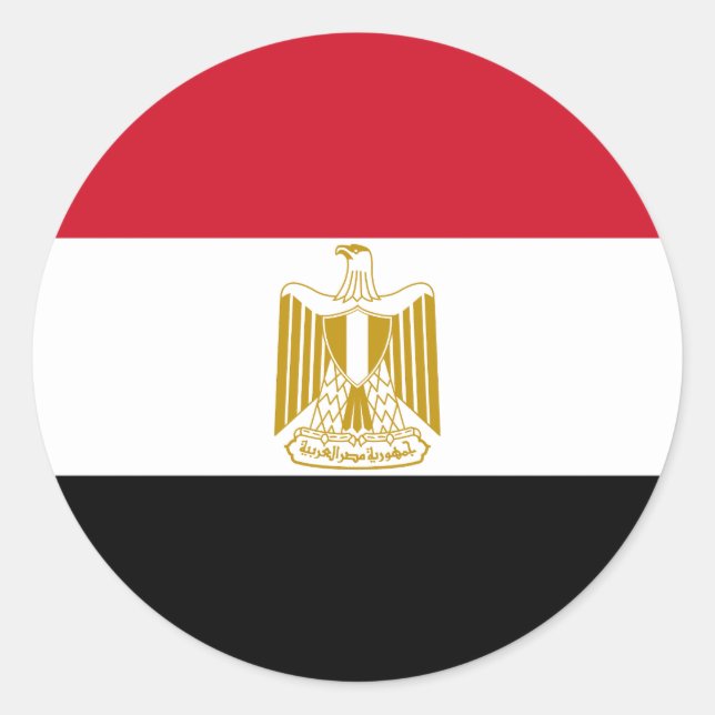 Sticker Rond Drapeau Égypte (Devant)