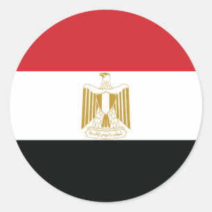 STICKER ROND DRAPEAU ÉGYPTIEN