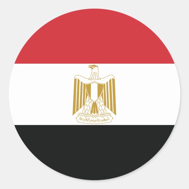 STICKER ROND DRAPEAU ÉGYPTIEN (Devant)