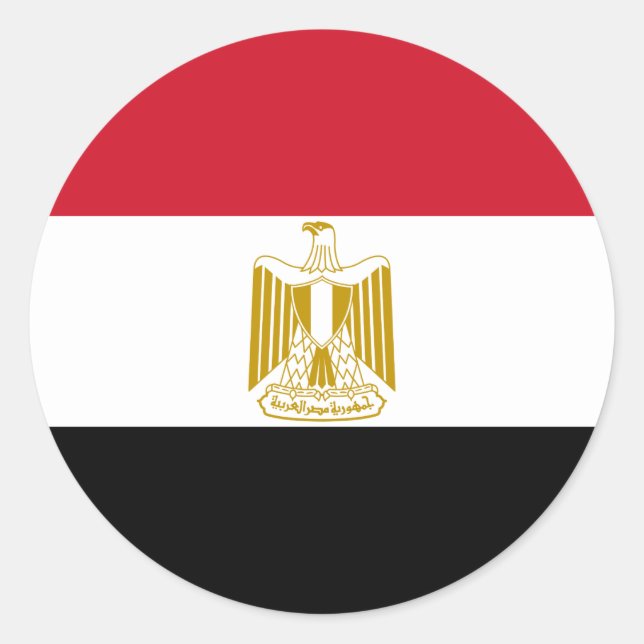 Sticker Rond Drapeau égyptien (Devant)