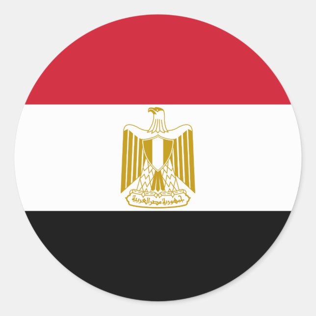 Sticker Rond Drapeau égyptien (Devant)