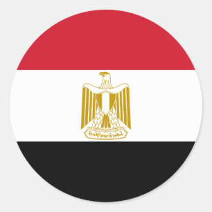 Sticker Rond Drapeau égyptien
