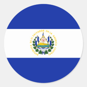 Sticker Rond Drapeau El Salvador