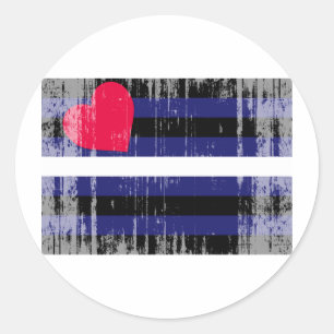STICKER ROND DRAPEAU EN CUIR DÉTÉRIORÉ