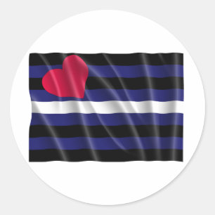 STICKER ROND DRAPEAU EN CUIR FLOTTANT
