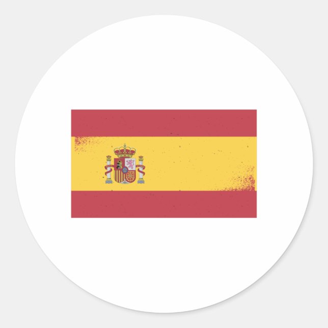 Sticker Rond Drapeau Espagne (Devant)