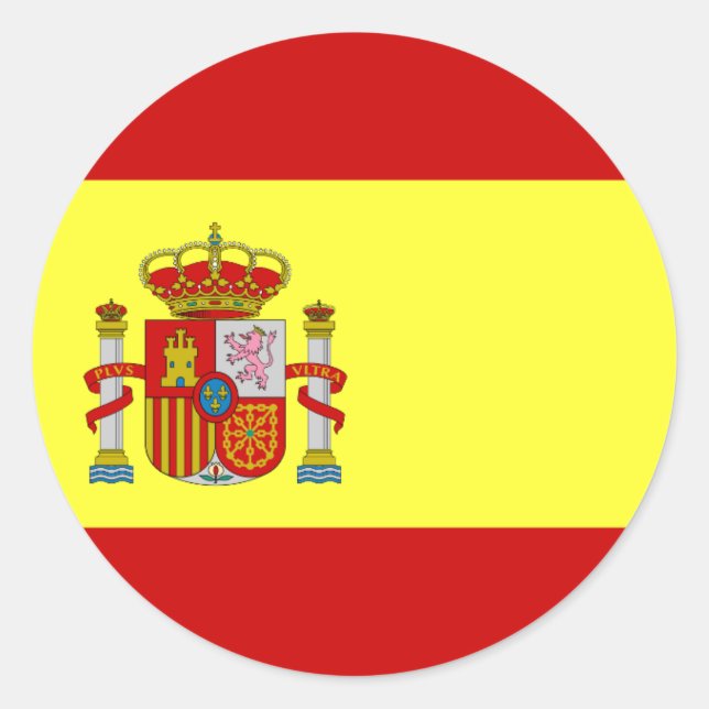 Sticker Rond Drapeau espagnol Bandera Española (Devant)