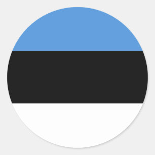 Sticker Rond Drapeau estonien