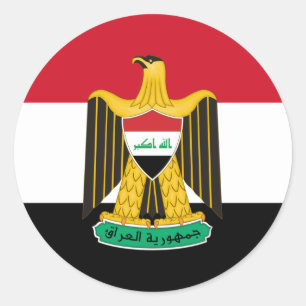 Sticker Rond Drapeau et armoiries de l'Irak