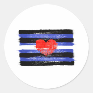 Sticker Rond Drapeau et symbole de fierté en cuir peint