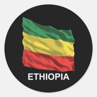 Sticker Rond Drapeau éthiopien