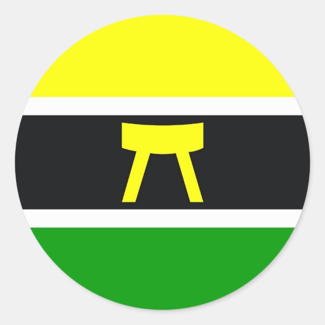 Sticker Rond Drapeau ethnique du peuple Akan côte d'ivoire ghan (Devant)