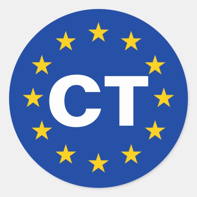 Sticker Rond Drapeau européen Catalogne "CT" (Devant)