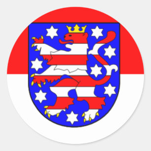 Sticker Rond Drapeau - Fahne Allemagne Thuringe Thüringen
