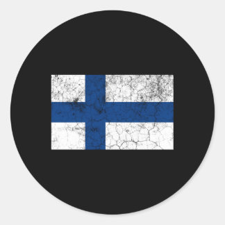 Sticker Rond Drapeau Finlandais De Finlande