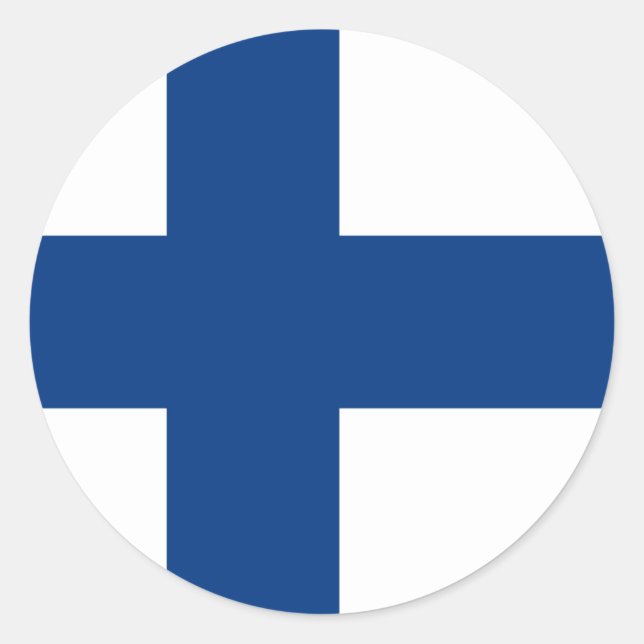 Sticker Rond Drapeau Finlande (Devant)