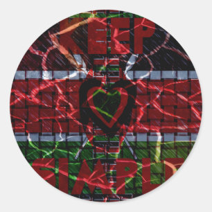 Sticker Rond Drapeau fissuré : Faites simple - Résilience kenya